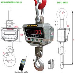 Cân treo OCS XZ AAE 3 tấn 1